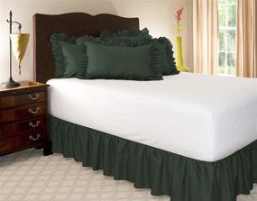 img 2 attached to ShopBedding Ruffled Bed Skirt: 14 Inch Drop Dust Ruffle for Queen Size Beds - Hunter Green - Poly/Cotton Fabric - All Bed Sizes & 16 Colors