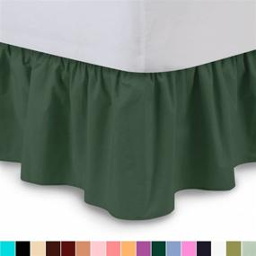 img 3 attached to ShopBedding Ruffled Bed Skirt: 14 Inch Drop Dust Ruffle for Queen Size Beds - Hunter Green - Poly/Cotton Fabric - All Bed Sizes & 16 Colors