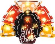 🦃 thanksgiving window lighted decorations window silhouette | led turkey with give thanks | hanging/tabletop light up holiday ornament (2aa batteries not included) logo