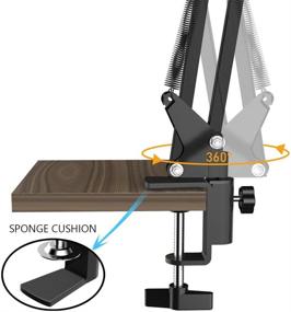 img 2 attached to 📸 Ultimate Webcam Stand with Suspension Boom Scissor Arm - Perfect for Logitech C922, C930e, C930, C920, C615 and GoPro Hero 7/6/5/4 - Includes Table Mounting Clamp