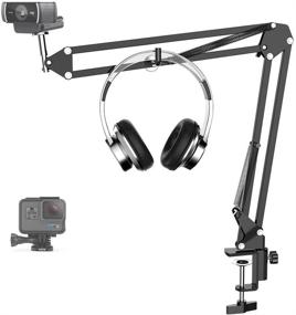 img 4 attached to 📸 Ultimate Webcam Stand with Suspension Boom Scissor Arm - Perfect for Logitech C922, C930e, C930, C920, C615 and GoPro Hero 7/6/5/4 - Includes Table Mounting Clamp