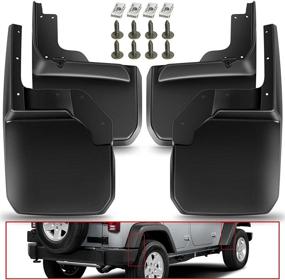 img 4 attached to 🚗 A-Premium Splash Guards Mud Flaps Mudguards for Jeep Wrangler JK Series 2007-2018 – Front & Rear 4-Piece Set