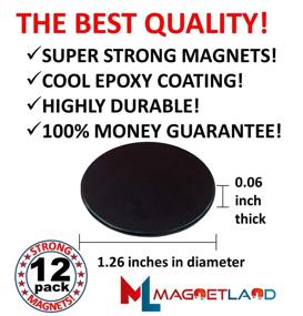 img 3 attached to Waterproof Neodymium Magnets: 12 Pack Black Epoxy Discs for Heavy Duty Use - Powerful Pull Force, Ideal for Kitchen, Science, Art Craft, Office, Therapy