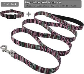 img 1 attached to 🐾 Enhance Your Pet's Style with the BTINESFUL Colorful Nylon 6ft Leash and Adjustable Cute Collar Combo for Medium and Small Dogs