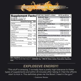 img 1 attached to 🍊 PMD Sports Ultra Pump Fuel Insanity - Pre Workout Energy Drink Mix for Strength, Endurance, and Muscle Recovery - Complex Carbs and Amino Energy - Tropical Orange Mango Flavor (30 Servings)