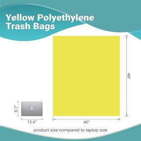 img 1 attached to 🗑️ APQ Pack of 25 Yellow Trash Bags 40x48 - Ultra Thin Polyethylene Liners for Efficient Waste Disposal in Offices, Schools & Kitchens