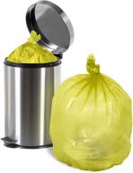 🗑️ apq pack of 25 yellow trash bags 40x48 - ultra thin polyethylene liners for efficient waste disposal in offices, schools & kitchens logo