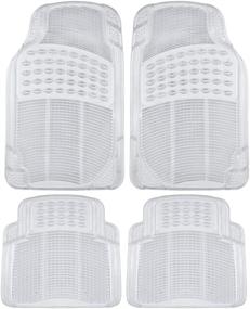 img 4 attached to 🚗 Universal Fit Clear BDK Heavy Duty Front & Rear Floor Mats for Car, SUV, Van, and Truck - All Weather Protection, 4pc Rubber Mats