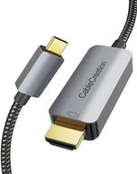 🔌 кабель usb c к hdmi длиной 6 футов для домашнего офиса, cablecreation плетеный кабель usb типа c к hdmi [совместимо с thunderbolt 3] для macbook/pro/air, ipad pro 2020, surface book 2, galaxy s20/s10 - алюминий логотип