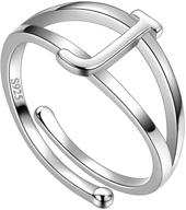 💍 регулируемые женские утверждающие кольца: персонализированное кольцо с начальной буквой из серебра 925/черного/покрытое 18-каратным золотом - кольца с буквами от a до z - идеально для дней рождения логотип