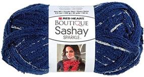 img 1 attached to 🧶 Enhance Your Knitting Projects with Coats: Yarn Red Heart Boutique Sashay Sparkle Yarn in Blueprint