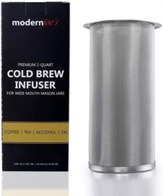 img 4 attached to ☕️ Современный кофе-инфузор Premium Infuser Cold Coffee Maker от Modern Joe: идеальный для готовки холодного кофе и чая в широкие банки из стекла Мейсон объемом 1 кварт. 50 микрон дополнительно тонкая сетка из нержавеющей стали 304