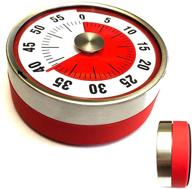 ⏰ time management tool: 60 minutes kitchen timer for cooking, classrooms, homework – magnetic countdown alarm (red) logo