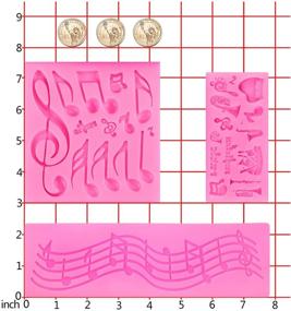 img 2 attached to 🎶 Musical Delights: 3-Piece Music Note Fondant Mold for Cake Decoration