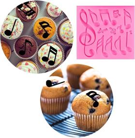 img 1 attached to 🎶 Musical Delights: 3-Piece Music Note Fondant Mold for Cake Decoration