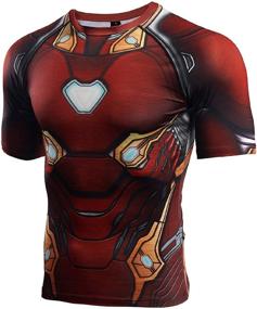 img 3 attached to Compression Iron Man Printed Fitness Men's Clothing and T-Shirts & Tanks