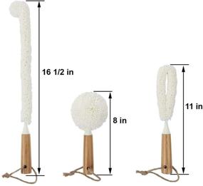 img 2 attached to 🧼 Lily's Home Decanter Cleaning Brush Set with Bamboo Handles - Glassware Cleaning Brushes for Hard-to-Reach Areas, Perfect for Champagne Flutes, Beer Mugs, Baby Bottles, and Narrow Neck Goblets (Set of 3)