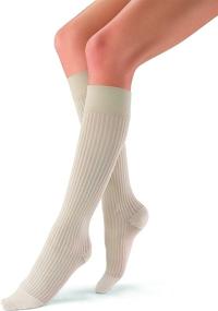 img 4 attached to 🧦 JOBST soSoft, гольфы с компрессией до колена, брокатные, 8-15 мм рт. ст., песочного цвета, большой размер