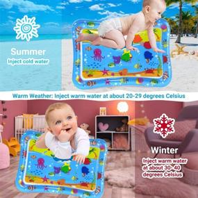 img 2 attached to 👶 FLAIGO Tummy Time Water Play Mat: Inflatable Toys for 3-9 Months, Infants & Toddlers, Early Development Activity Centers - Perfect Gift for Boys and Girls