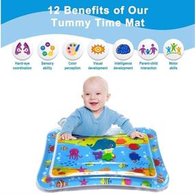 img 1 attached to 👶 FLAIGO Tummy Time Water Play Mat: Inflatable Toys for 3-9 Months, Infants & Toddlers, Early Development Activity Centers - Perfect Gift for Boys and Girls
