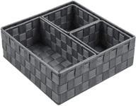 🗄️ posprica dark grey woven storage box cube basket - drawer, closet, shelf, dresser tote organizer divider container логотип