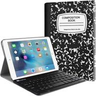 📚 fintie keyboard case for ipad mini 4: slimshell lightweight cover with detachable bluetooth keyboard - perfect for ipad mini 4 (2015 release) - composition book design логотип