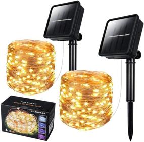 img 4 attached to 🌟 Enhance Your Outdoor Ambiance with 2 Pack Solar String Light Outdoor - 78 Feet of 240 LED Fairy Lights for Garden, Christmas, Wedding, Party