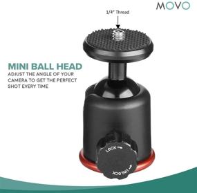 img 1 attached to 📷 Movo Mini Camera Tripod with Extendable Pole (MV-T1): Adjustable, Heavy-Duty Aluminum Travel Stand for DSLR, Mirrorless, GoPro, Smartphones - Compact & Portable