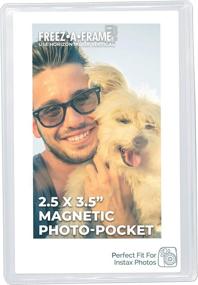 img 1 attached to 🖼️ Clear Magnetic Picture Frames for Refrigerator, School Locker, or Any Magnetic Surface - 16 Pack Holds (2) 5 x 7, (4) 4 x 6, and (10) 2.5 x 3.5 Exclusive Photo Pockets - Freeze a Frame