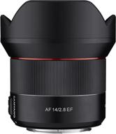 canon ef full frame auto focus lens - samyang 14mm f2.8 af wide angle lens logo