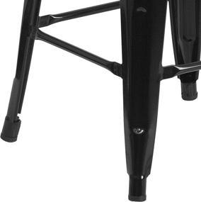 img 1 attached to 🪑 24 Inch High Backless Metal Counter Height Stool with Square Wood Seat in Black - Taylor + Logan