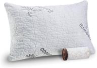 🌙 downcool shredded memory foam pillow: adjustable firmness, washable bamboo cover for side, neck, stomach sleepers & shoulder pain relief - standard size bed pillows logo