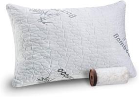 img 4 attached to 🌙 DOWNCOOL Shredded Memory Foam Pillow: Adjustable Firmness, Washable Bamboo Cover for Side, Neck, Stomach Sleepers & Shoulder Pain Relief - Standard Size Bed Pillows