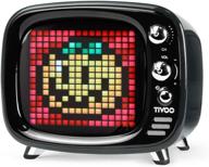 🔊 divoom tivoo - retro bluetooth speaker: 16x16 led display, app control, cool animation, gaming room setup, bedside alarm (black) logo