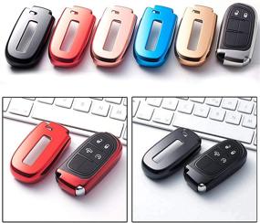 img 4 attached to Protective Black TPU Remote Smart Key Fob Cover Case for Chrysler 200 300/Dodge Charger Challenger/Journey, Jeep Grand Cherokee Renegade, and more