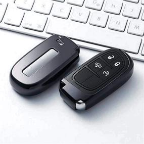 img 2 attached to Protective Black TPU Remote Smart Key Fob Cover Case for Chrysler 200 300/Dodge Charger Challenger/Journey, Jeep Grand Cherokee Renegade, and more