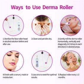 img 1 attached to 👩 Revive Your Skin and Boost Hair Growth with the 7 in 1 Derma Roller Microneedling Kit: Effective Microneedle Roller for Home Skincare, Facial Rejuvenation, and Body Hair Growth - Includes 5 Replaceable Rollers