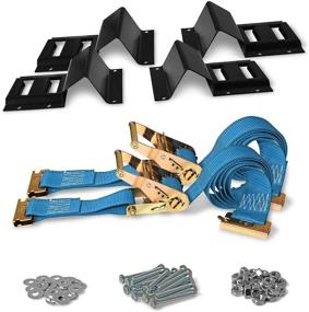 img 4 attached to 🚚 DC Cargo Mall ATV Wheel Chock & Strap Kit: Ultimate Trailer Tie Down System for ATV’s, UTV’s, and Mowers