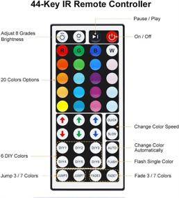 img 3 attached to 🔌 Wireless IR Remote Control for 44 Key RGB Controller, LED Light Strip, 2-Port Dimmer - Ideal for SMD 5050 3528 RGB LED Strips DC12-24V