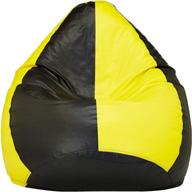 🪑 kids room bean bag chair cover - stuffed animal storage with zipper, soft leatherette material - x-large size (yellow/black) [cover only, no fillers included] логотип