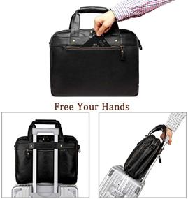 img 2 attached to 👜 Waterproof Retro Business Travel Messenger Bag for Men - Laptop Briefcase Computer Bag with Large Tote, Perfect for Daily Use/Christmas (Black, 15.6 Inch)