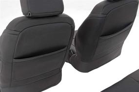 img 1 attached to 🚙 Rough Country Neoprene Seat Covers: Front/Rear Black Fits 2011-2012 Jeep Wrangler JK 2DR - Custom Water Resistant [Model 91006]