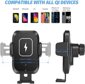 img 1 attached to 📱 SHAWE Wireless Car Charger: Fast Charging Qi Auto-Clamping Car Mount Holder for iPhone 12/12 Pro/Pro MAX, Samsung S10/S9/S8 & More