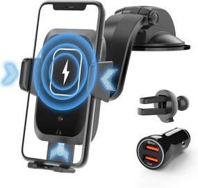 img 4 attached to 📱 SHAWE Wireless Car Charger: Fast Charging Qi Auto-Clamping Car Mount Holder for iPhone 12/12 Pro/Pro MAX, Samsung S10/S9/S8 & More