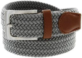 img 4 attached to 👗 Stylish and Flexible: Braided Elastic Fabric Stretch Leather Women's Belts and Accessories