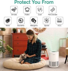 img 3 attached to 🌬️ Asukro Smart Auto Air Purifier with Washable Filters - Home Air Cleaner for Bedroom Allergies, Smoke, Odors, Dust - Auto Mode, True HEPA H13 Grade