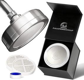 img 4 attached to 💧 AquaHomeGroup Luxury Metal Filtered Shower Head with Vitamin C, 2 Cartridges, 5 Shower Caps - Reduce Chlorine & Sediments - Consistent Water Pressure - Massage and Spa Experience