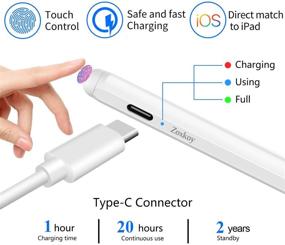 img 1 attached to 🖊️ Stylus Pen for Apple iPad Pencil - Precise Writing & Drawing with Palm Rejection | iPad Pro 11/12.9, iPad 6th/7th Gen, Mini 5th, Air 3rd Gen Compatible