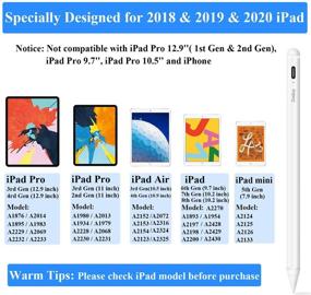 img 3 attached to 🖊️ Stylus Pen for Apple iPad Pencil - Precise Writing & Drawing with Palm Rejection | iPad Pro 11/12.9, iPad 6th/7th Gen, Mini 5th, Air 3rd Gen Compatible