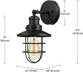 img 2 attached to 🌍 Globe Electric 59123 Beaufort 1-Light Wall Sconce: Dark Bronze with Removable Cage Shade - Stylish and Functional Lighting Solution for Any Space